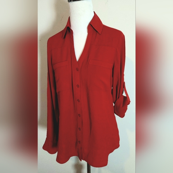 Express Rusty Red Blouse - Picture 1 of 4